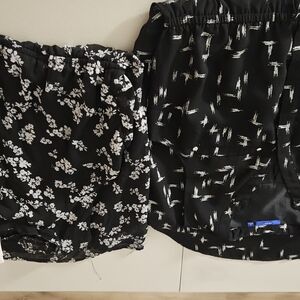 2 Black Floral and Abstract Print Dresses